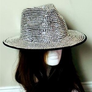 Wide brim fedora style, disco themed hat.